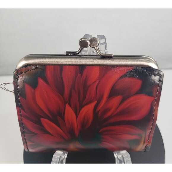 Patricia Nash Astor English Rustic Mums ID Credit Card Kiss Lock Coin Wallet - Picture 8 of 16